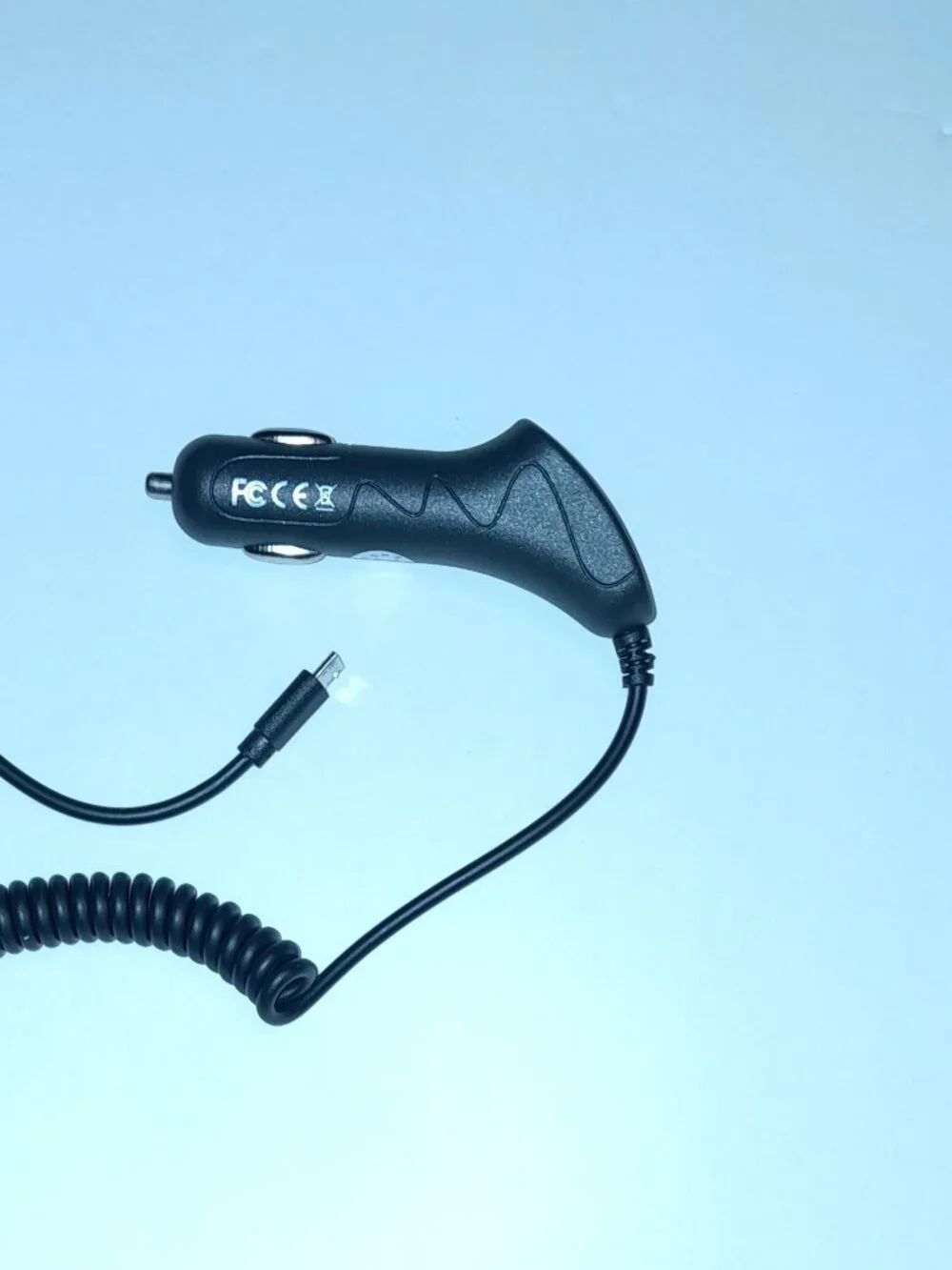 1 AMP Coiled Micro USB Cable Car Charger for Smartphones & Tablets, NEW